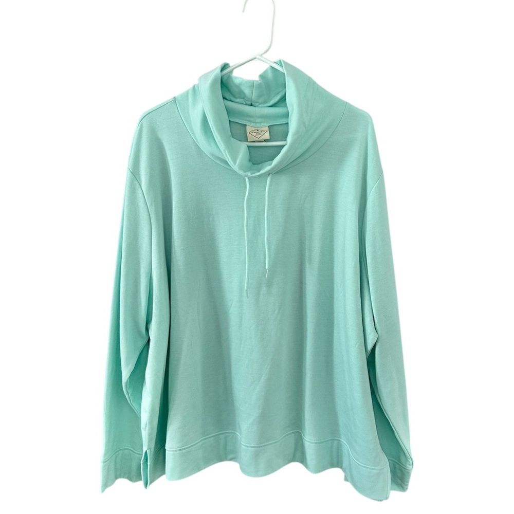 St.‎ John’s Bay Mint Teal Cowl Neck Sweatshirt